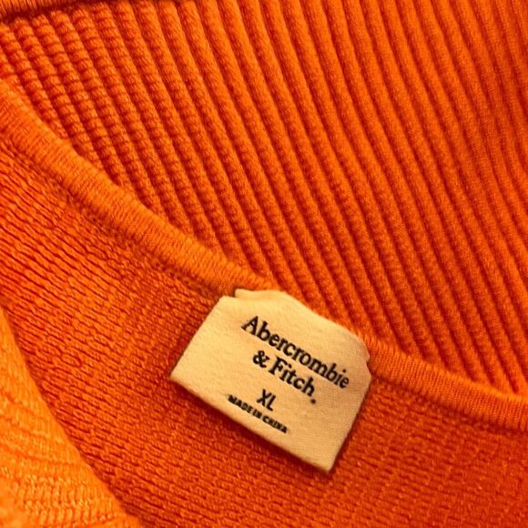 Abercrombie & Fitch Orange Ribbed Criss Cross Back Tank Top Size XL - Picture 6 of 7